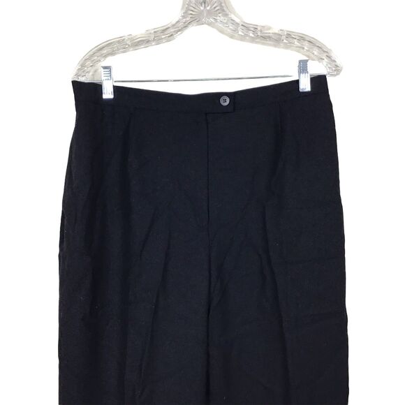 Jones New York Essentials Womens 14 Dress Pants Black Trousers Slit Pockets Wool - Picture 2 of 7